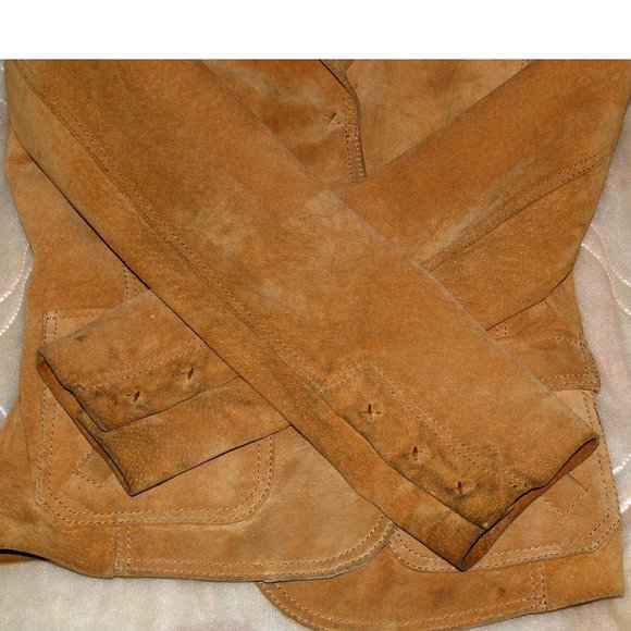 Vintage Danier Tan Brown Suede Leather Jacket, XS / XP - Picture 13 of 16